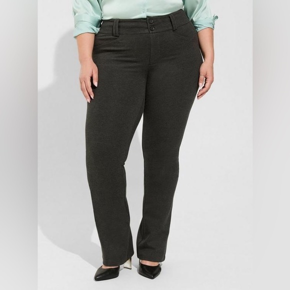 Torrid Trouser Boot Studio Luxe Ponte Mid-Rise Pant Grey Size 24 - Picture 1 of 13